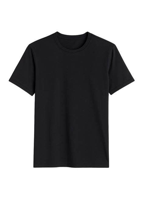 A deep black Ice cotton T-shirt that is essential and refined, ideal for a modern urban look. ALPHA STUDIO |  | AU-1330C1002